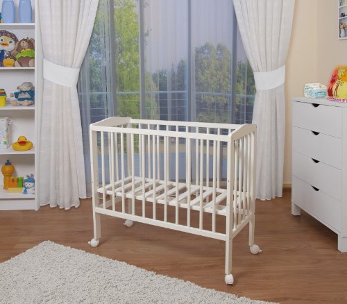 WALDIN Baby Beistellbett mit Matratze und Nestchen, 2 Modelle wählbar,weiß lackiert - 3