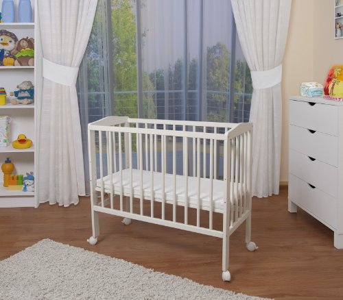 WALDIN Baby Beistellbett mit Matratze und Nestchen, 2 Modelle wählbar,weiß lackiert - 4