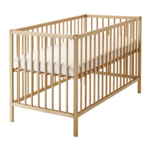 IKEA verstellbares Babybett SNIGLAR Bettchen in 60x120cm Gitterbett aus massiver Buche höhenverstellbar - 2
